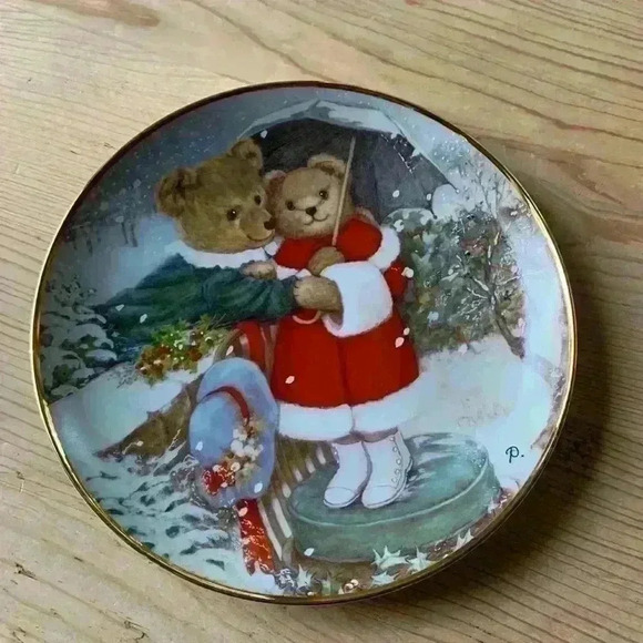 Teddy Bear Fur-ever Yours Collectors Plate/ Christmas Gift FM by Patricia Brooks - Picture 3 of 6